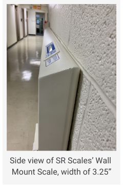 Side view of SR Scales Wall Mount Scale